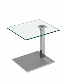 Beistelltisch höhenverstellbar Charita 55x47x47 Glas Chrom/Klarglas - Hiddenhausen