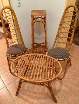 6 Stühle im Landhausstil aus Kiefernholz mit Sitzkissen - Brilon Zentrum