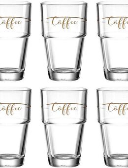 LEONARDO Latte-Macchiato-Glas Gläser-Set SOLO "Coffee", Glas, 410 ml, 6-teilig