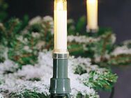 KONSTSMIDE Christbaumkerzen, 16-flammig, Baumkette, Schaftkerzen, teilbarer Stecker, 16 klare Birnen
