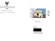 Die Briefboten: MiNr. 2, 11.11.2004, "Potsdamer Ansichten", Wert zu 0,49 EUR, Bogennummer, Ganzstück (Umschlag), echt gelaufen - Brandenburg (Havel)