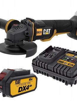 CAT DX31B 18 V 115 mm bürstenloser Winkelschleifer mit DXB4 18 V 4,0 Ah Lithium-Ionen-Akku und DXC4 18 V 4 A Schnellladegerät - Wuppertal