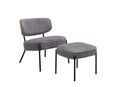 andas Loungesessel Lovberg in Cord und Easycare-Bezug, eleganter Sessel mit Hocker in 00000