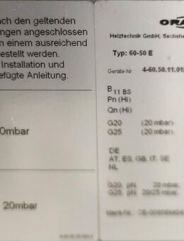 Gasofen Oranier zu verkaufen. - Stuttgart