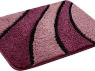 my home Badematte Anna, Badvorleger, Badezimmer Teppich, Höhe 16 mm, rutschhemmend beschichtet, fußbodenheizungsgeeignet, schnell trocknend, Polyester, rechteckig, Badteppich, Hoch Tief Effekt, Modern, Weich, Wellen