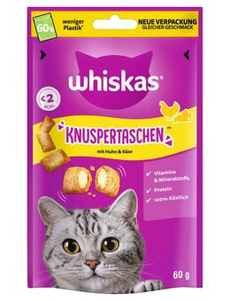 Whiskas Knuspertaschen - Sparpaket: Huhn & Käse 6 x 60 g