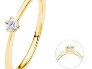 ONE ELEMENT Diamantring 0.1 ct Diamant Brillant Ring aus 585 Gelbgold, Damen Gold Schmuck