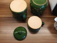 4-teiliges Keramikkonvolut grün,glasiert in 74072