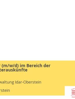Mitarbeiter (m/w/d) im Bereich der Melderegisterauskünfte - Idar-Oberstein