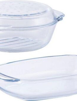 van Well Auflaufform, Glas, (3-St), feuerfestes Glas, 1,7 u. 2,3 Liter