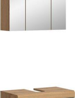 INOSIGN Badmöbel-Set Siena, 2 teilig, inklusive LED Beleuchtung, bestehend aus:, (Set), Waschbeckenunterschrank, Spiegelschrank, LED Badaufsatzleuchte