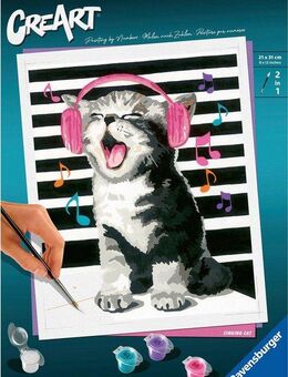 Ravensburger Malen nach Zahlen CreArt, Singing Cat, Made in Europe