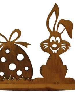 Süßer Osterhase mit Ei Edelrost - Kraftisried