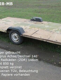 Plattformanhänger 850kg ca 360 x 198 ideal für TINY House, Quad- Zweirad-Maschinentransporter gebr. mit Brief (Adria 410 Optima IMV) - Schotten Zentrum