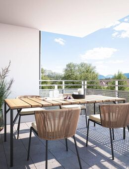 Blick Richtung Mangfallkanal: Großzügige 3-Zimmer-Wohnung mit wunderbarer Loggia - Kolbermoor