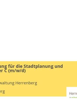 Projektleitung für die Stadtplanung und Grundsteuer C (w/m/d) - Herrenberg