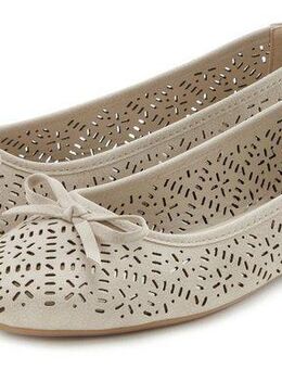 LASCANA Ballerina Freizeitschuh, Slipper, Halbschuh mit kleinen Cut-Outs VEGAN