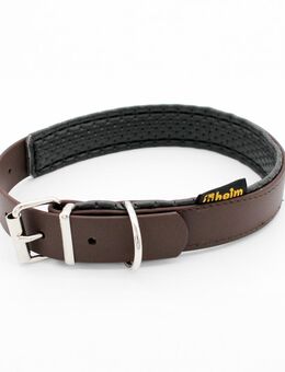 Heim Biothane®-Halsband weich gefüttert, braun - 36 - 44 cm Halsumfang, 25 mm breit
