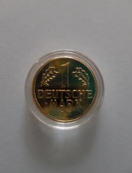 1 D-Mark Kupfermünze mit 24-Karat-Gold Veredelung - Berlin Spandau