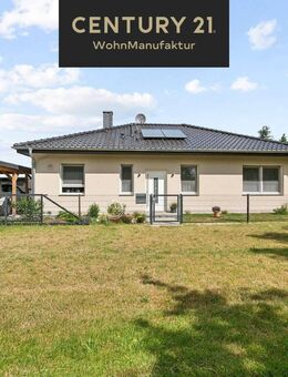 "Einmal hin und für immer drin" Moderner Bungalow mit Doppelcarport auf 1000 m² Gartenparadies! - Breydin