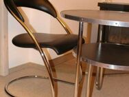 THONET 4 x Freischwinger ST 14 Bauhaus Leder & Mauser Schlaufentisch Design Stahlrohr Stuhl - Zeuthen