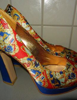 Plateau Pumps Gr. 38 farbenfroh ca. 11cm Absatz Damenschuh - Chemnitz