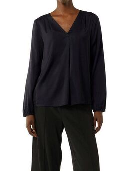 comma Satinbluse langarm und mit V-Ausschnitt