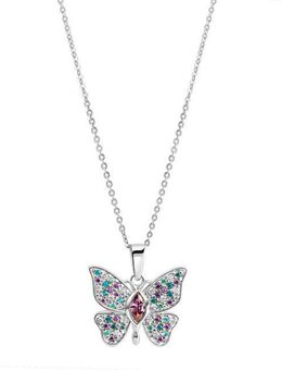 Firetti Kette mit Anhänger Schmuck Geschenk Silber 925 Halsschmuck Halskette Schmetterling, mit Zirkonia (synth)