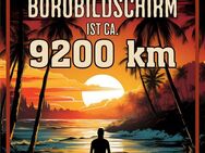 Lustiges Blechschild Der beste Augenabstand vom Bildschirm ist ca. 9200 km - 17x22 cm - Hamburg