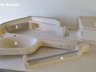Badset 4tlg: Eckteil/Eckwaschbecken/Handtuchhalter/Eckklappe beige für Bad/Nasszelle Wohnwagen/Wohnmobil gebraucht - Schotten Zentrum