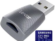Speicherkartenleser Lexar MicroSD, USB 3.0 Typ A, Samsung PROPlus MicroSDXC 512GB mit einer Datenübertragung von bis zu 160MB/s, inkusive SD Adapter - Fürth