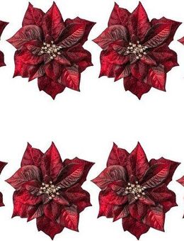 Creativ deco Weihnachtsbaumklammer Weihnachtsdeko, Christbaumschmuck (8-tlg), Weihnachtsstern-Blüte, mit Clip zum Befestigen, Ø ca. 17 cm