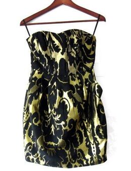 NEU mit ETIKETT * 60er Jahre * Retro Style * Cocktail * Party * Brokat * Bustier * Mini- Kleid "H&M" Gr. 34- 36/ XS- S * gold * schwarz * - Riedlingen