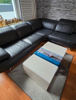 Ledercouch Ecksofa Dunkelgrau 233x296 - Bochum