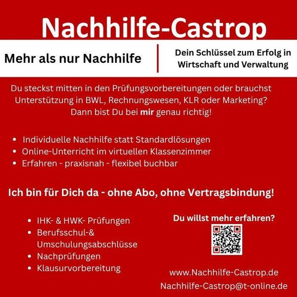 Nachhilfe-Unterricht - Castrop-Rauxel