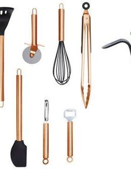 ECHTWERK Küchenorganizer-Set, (Set, 12-tlg), Kochbesteck mit Edelstahlgriff, Antihaft Silikon, mit Utensilienhalter