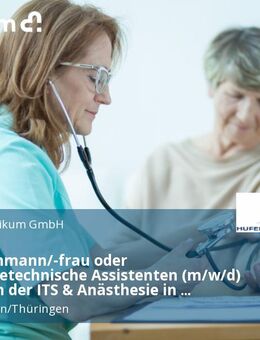 Pflegefachmann/-frau oder Anästhesietechnische Assistenten (m/w/d) im Bereich der ITS & Anästhesie in Vollzeit / Teilzeit - Mühlhausen (Thüringen)
