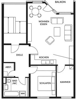 Schlossblick: Renovierte Wohnung mit Balkon und Küche in Murgnähe - Rastatt