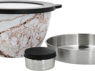 S'well Salatschüssel S'well Calacatta Gold Salad Bowl Kit, 1.9L, Edelstahl, (3-tlg), Therma-S'well®-Technologie mit vakuumisolierten Außenschale