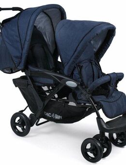 CHIC4BABY Geschwisterwagen Duo, navy, mit feststellbaren Doppelschwenk-Vorderrädern