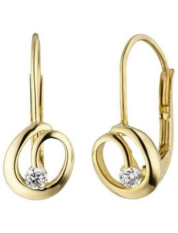 JOBO Paar Ohrhänger, 333 Gold mit Zirkonia