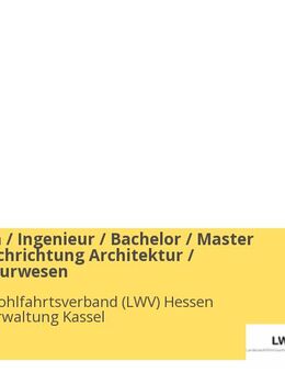 Ingenieurin / Ingenieur / Bachelor / Master (m/w/d) Fachrichtung Architektur / Bauingenieurwesen - Kassel