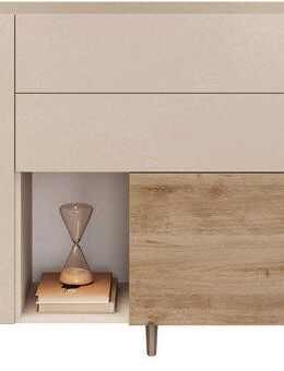 INOSIGN Sideboard Monaco in Breite 181 cm, Anrichte mit Tür, Klappe und 2 Schubkästen, Stauraumschrank – sanftes Schließen, edles Design, viel Platz