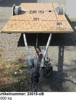 Plattformanhänger 1000kg ca 361 x 201 ( 169 Deichsel), ZdR 153, ideal für TINY House, Quad- Zweirad-Maschinentransporter gebr., ohne Papiere (Wilk 400 BJ 86) - Schotten Zentrum