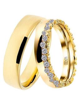 DOOSTI Trauring Schmuck Geschenk Silber 925 Trauring Ehering Partnerring LIEBE, wahlweise mit oder ohne Zirkonia