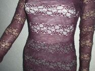 NEU * Edel * stylisch * Abend * Ausgeh * DESIGNER * Lace- Spitze * Longsleeve * Bodycon * Blusen * T-SHIRT * Gr. 36- 38/ S * aubergine * pflaume * lila * - Riedlingen