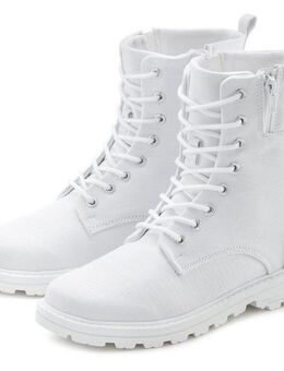 LASCANA Schnürstiefelette zum Schnüren, modische Optik im Combat Look, Reißverschluss-Boots
