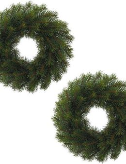Winterliche Kunstpflanze Weihnachtsdeko Tanne, Creativ green, Kranz, Ø 25 cm, 2er-Set