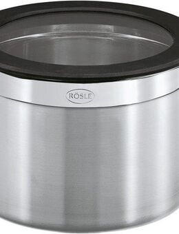 RÖSLE Frischhaltedose, Edelstahl 18/10, Glas, Silikon, (1-tlg), zur Aufbewahrung von Lebensmitteln, spülmaschinengeeignet