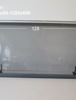 Bürstner Wohnmobil-Fenster ca 128 x 60 gebr. Roxite 94 D399 (zB für Fiat290 Aufbau BJ94) Sonderpreis (Folienreste komplette Innenscheibe) - Schotten Zentrum